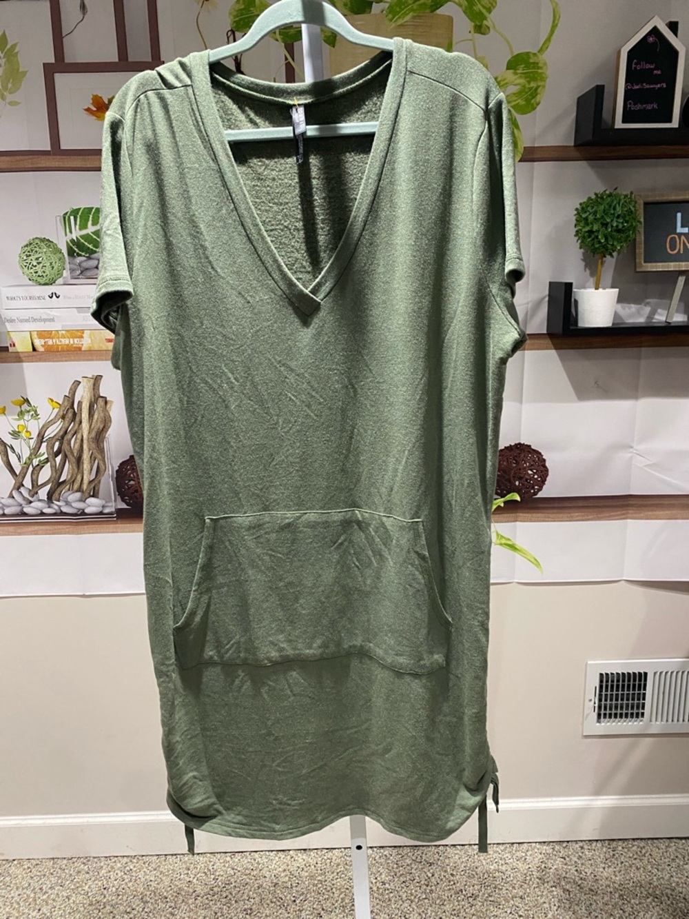 torrid Olive V-Neck Pocket sleep Dress with Side Ties